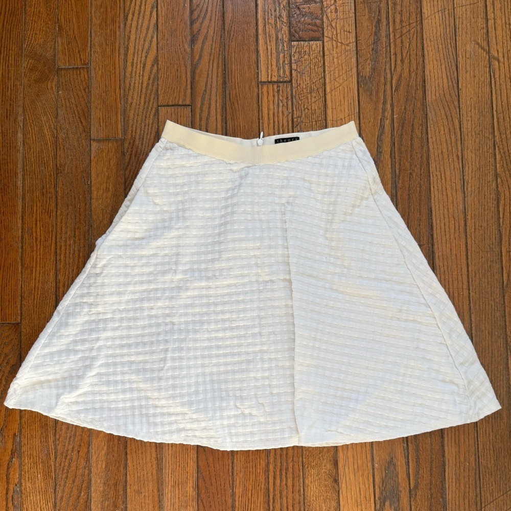 Theory White Textured A-Line Skirt - Picture 9 of 9